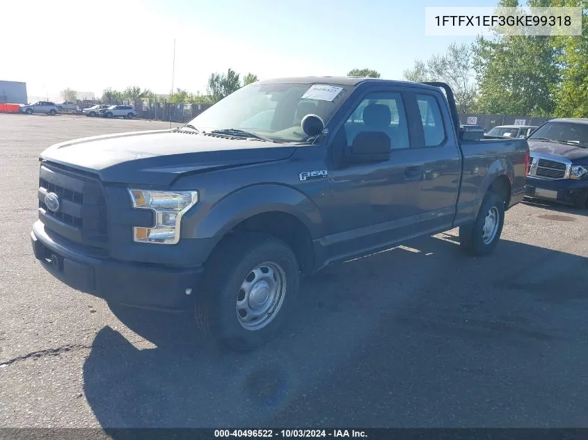 2016 Ford F-150 Xl VIN: 1FTFX1EF3GKE99318 Lot: 40496522