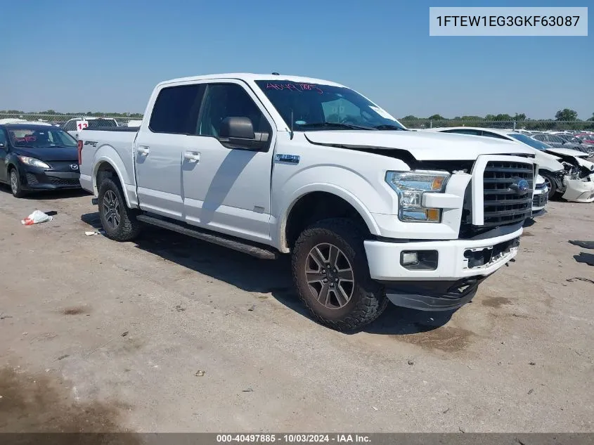 2016 Ford F-150 Xlt VIN: 1FTEW1EG3GKF63087 Lot: 40497885