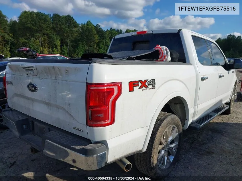 2016 Ford F-150 Lariat VIN: 1FTEW1EFXGFB75516 Lot: 40504335