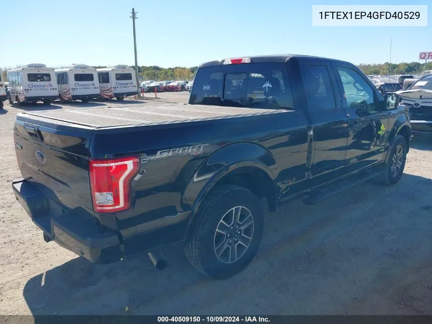 2016 Ford F-150 Xlt VIN: 1FTEX1EP4GFD40529 Lot: 40509150