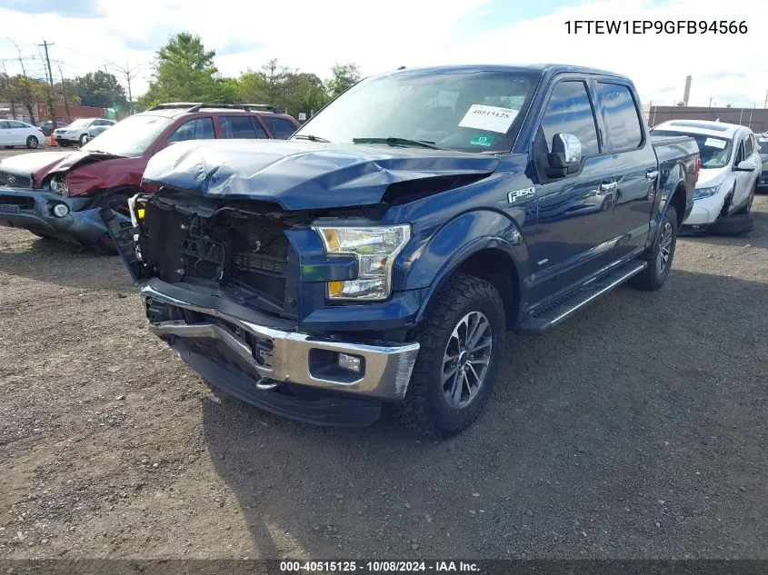 2016 Ford F-150 Lariat VIN: 1FTEW1EP9GFB94566 Lot: 40515125