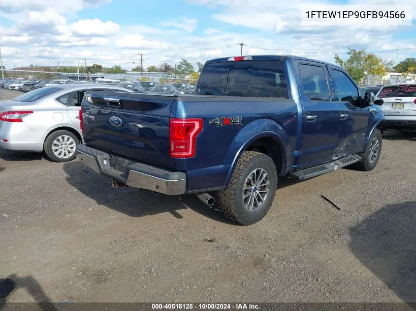 2016 Ford F-150 Lariat VIN: 1FTEW1EP9GFB94566 Lot: 40515125