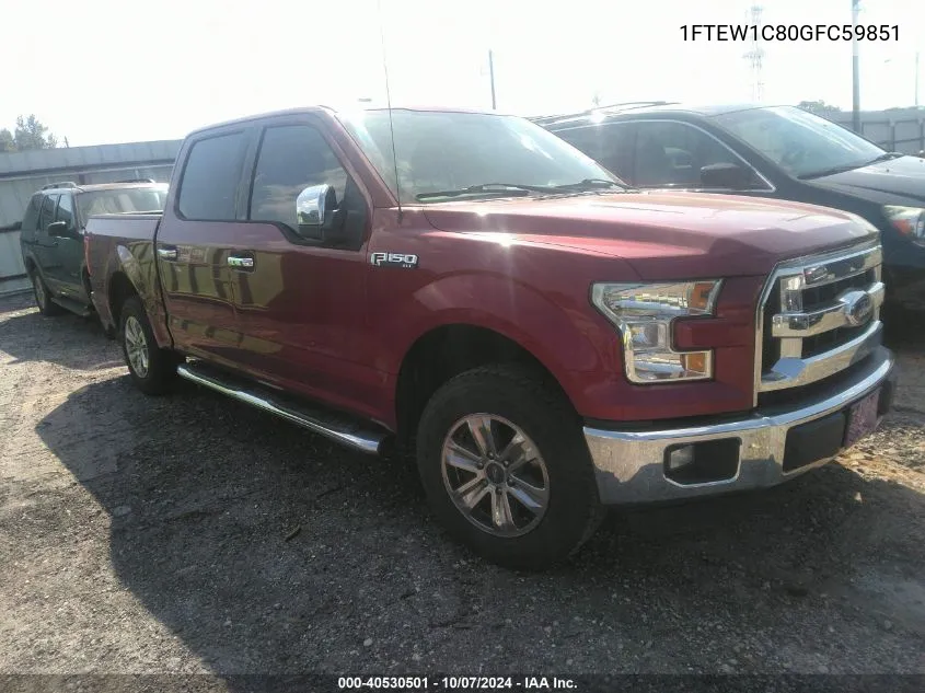 2016 Ford F-150 Xlt VIN: 1FTEW1C80GFC59851 Lot: 40530501