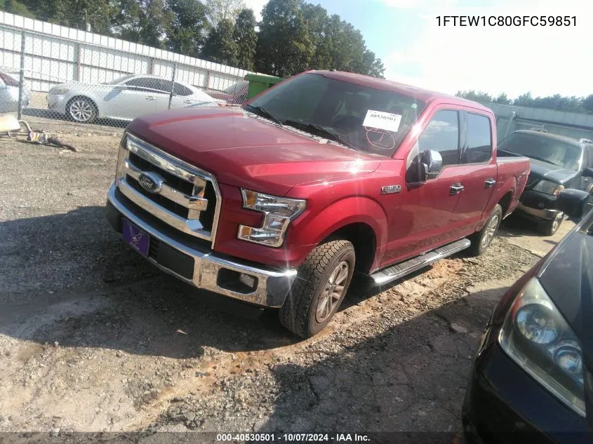 2016 Ford F-150 Xlt VIN: 1FTEW1C80GFC59851 Lot: 40530501