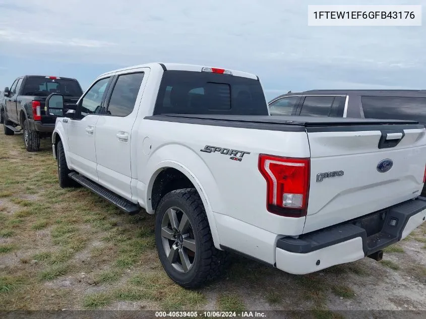 2016 Ford F-150 Xlt VIN: 1FTEW1EF6GFB43176 Lot: 40539405