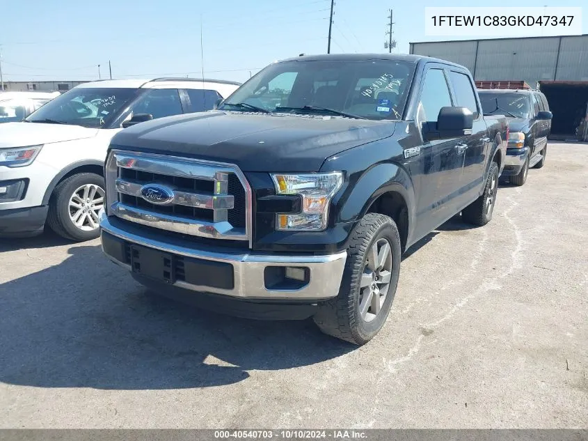 2016 Ford F-150 Xlt VIN: 1FTEW1C83GKD47347 Lot: 40540703