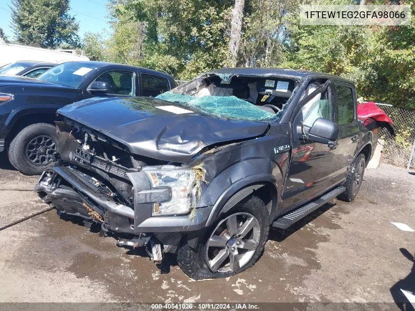 1FTEW1EG2GFA98066 2016 Ford F-150 Lariat