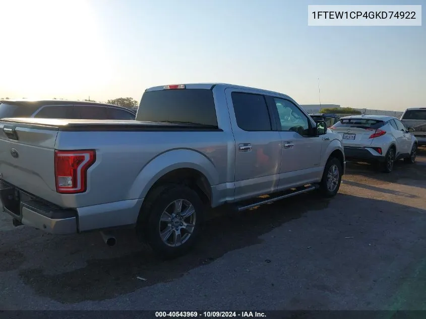 2016 Ford F150 Supercrew VIN: 1FTEW1CP4GKD74922 Lot: 40543969