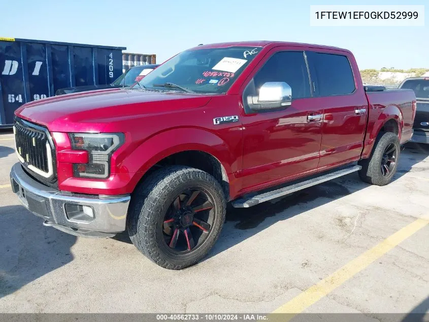 2016 Ford F-150 Xlt VIN: 1FTEW1EF0GKD52999 Lot: 40562733