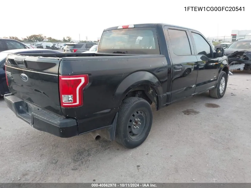 2016 Ford F150 Supercrew VIN: 1FTEW1CG0GFC20541 Lot: 40562978