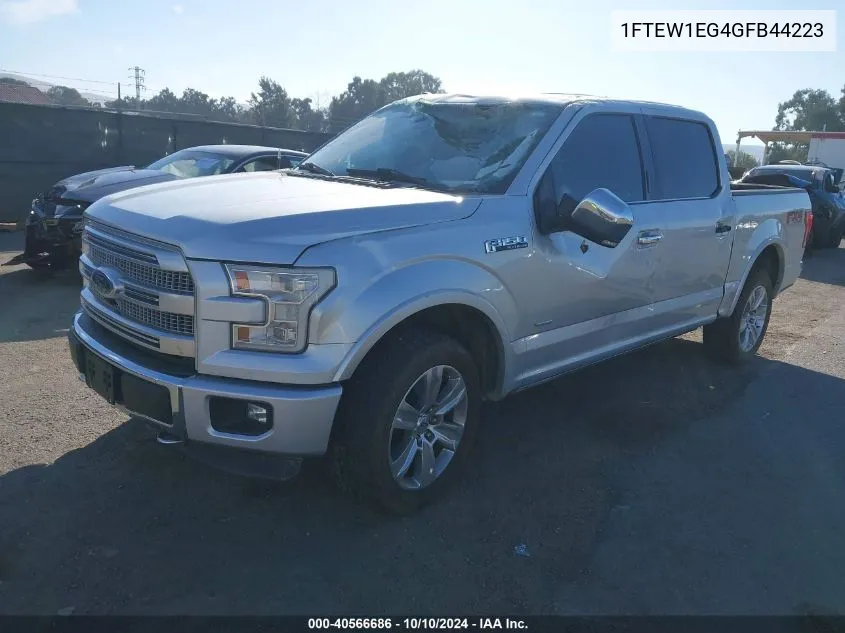 2016 Ford F-150 Platinum VIN: 1FTEW1EG4GFB44223 Lot: 40566686