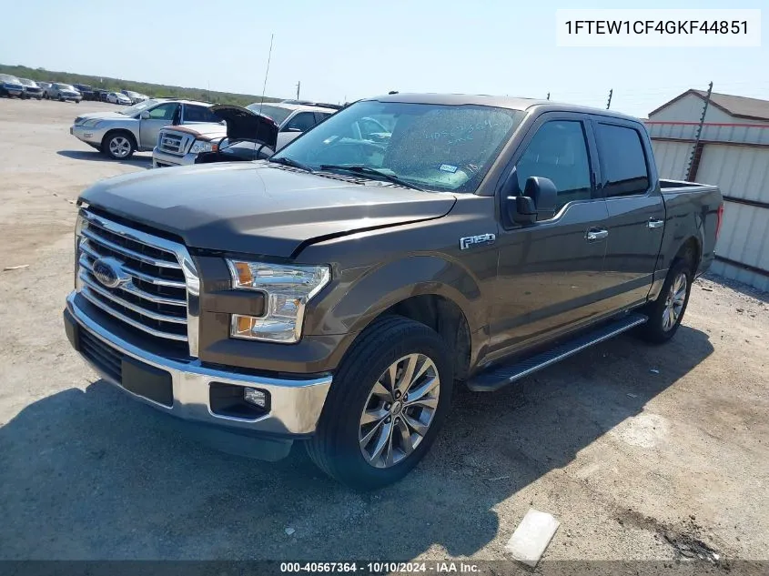 2016 Ford F-150 Xlt VIN: 1FTEW1CF4GKF44851 Lot: 40567364