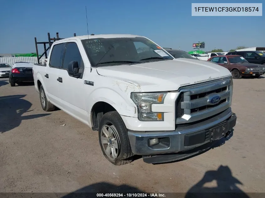 2016 Ford F-150 Xlt VIN: 1FTEW1CF3GKD18574 Lot: 40569294