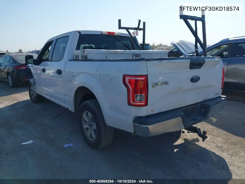 2016 Ford F-150 Xlt VIN: 1FTEW1CF3GKD18574 Lot: 40569294