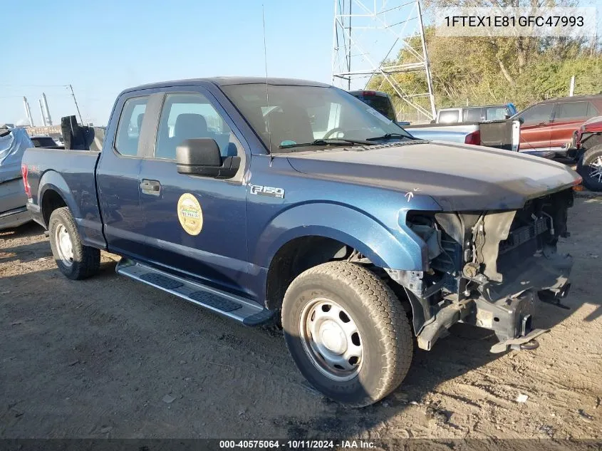 2016 Ford F-150 Super Cab VIN: 1FTEX1E81GFC47993 Lot: 40575064