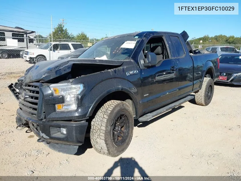 1FTEX1EP3GFC10029 2016 Ford F150 Super Cab