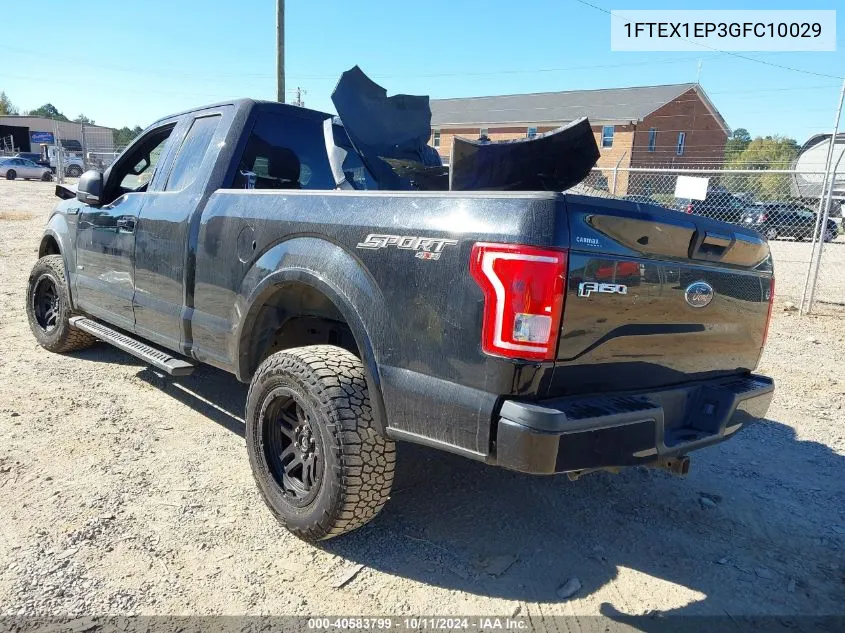 1FTEX1EP3GFC10029 2016 Ford F150 Super Cab