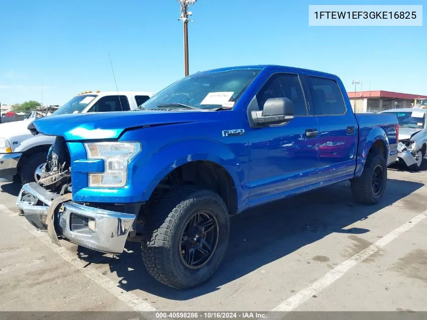 2016 Ford F-150 Xlt VIN: 1FTEW1EF3GKE16825 Lot: 40598286