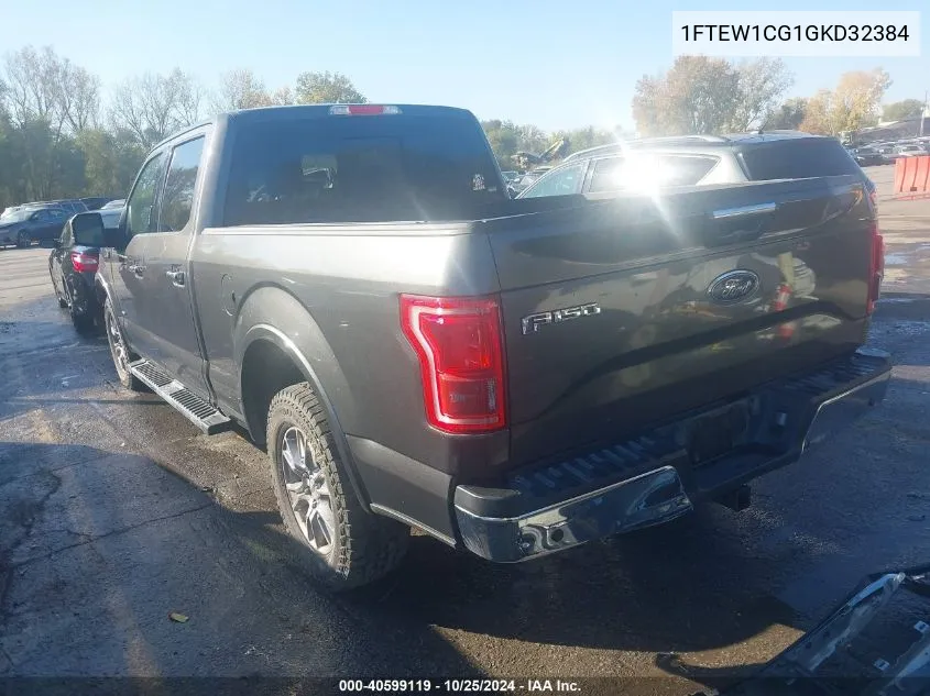 2016 Ford F-150 Lariat VIN: 1FTEW1CG1GKD32384 Lot: 40599119