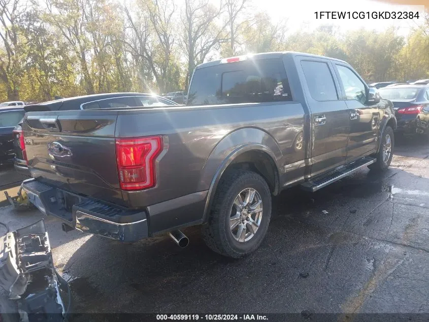 2016 Ford F-150 Lariat VIN: 1FTEW1CG1GKD32384 Lot: 40599119