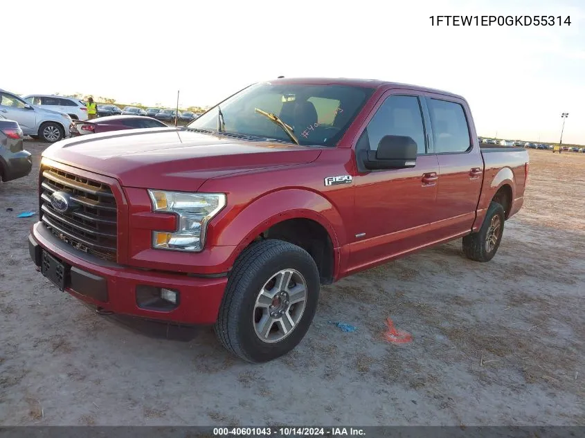 2016 Ford F-150 Xlt VIN: 1FTEW1EP0GKD55314 Lot: 40601043