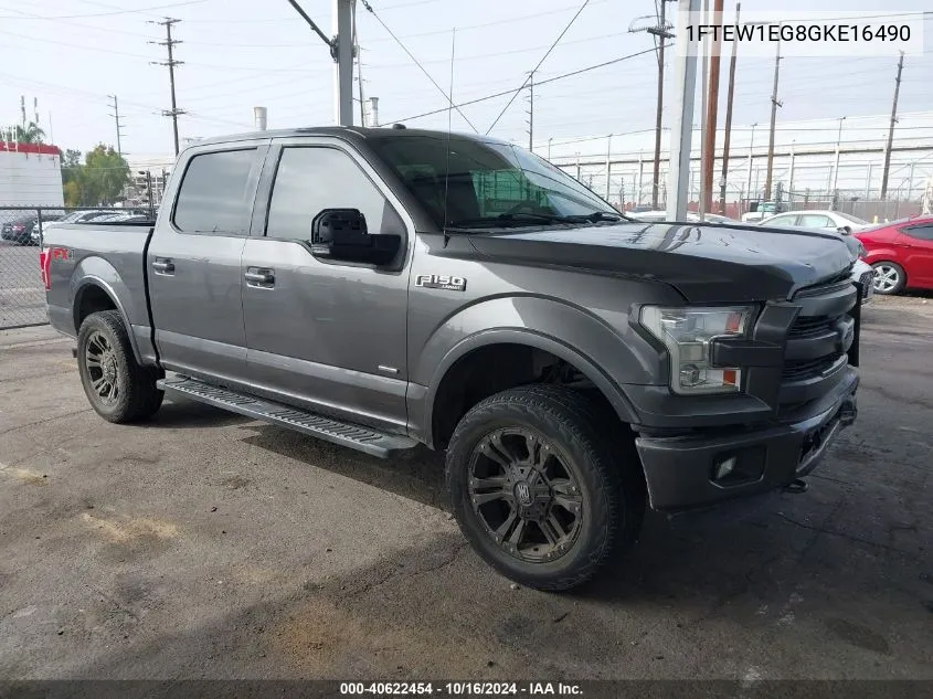 2016 Ford F-150 Lariat VIN: 1FTEW1EG8GKE16490 Lot: 40622454