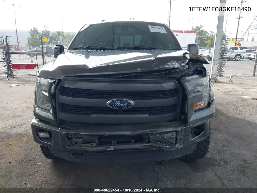 2016 Ford F-150 Lariat VIN: 1FTEW1EG8GKE16490 Lot: 40622454