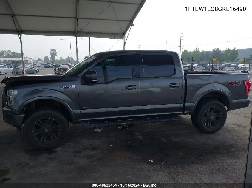 2016 Ford F-150 Lariat VIN: 1FTEW1EG8GKE16490 Lot: 40622454