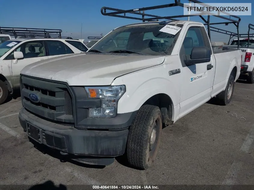 2016 Ford F-150 Xl VIN: 1FTMF1EFXGKD60524 Lot: 40641884