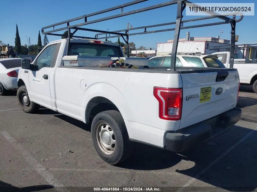 2016 Ford F-150 Xl VIN: 1FTMF1EFXGKD60524 Lot: 40641884