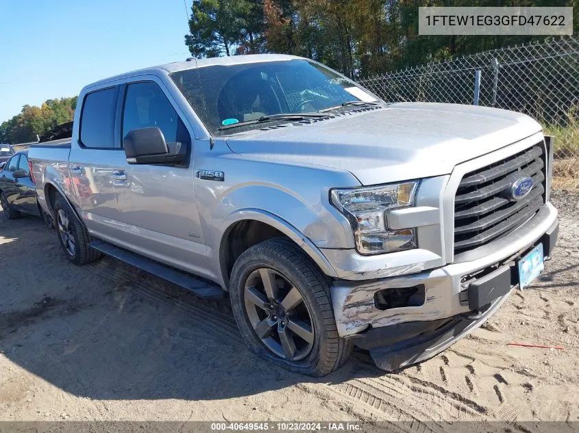 2016 Ford F-150 Xlt VIN: 1FTEW1EG3GFD47622 Lot: 40649545