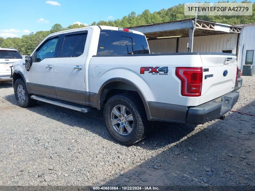 2016 Ford F-150 Lariat VIN: 1FTEW1EF2GFA42779 Lot: 40653864