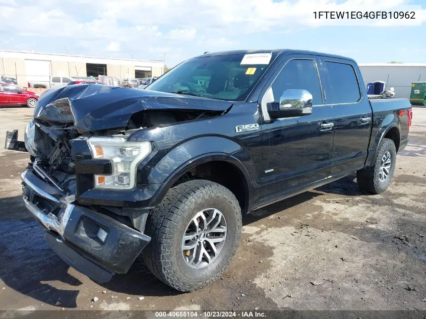 2016 Ford F-150 Platinum VIN: 1FTEW1EG4GFB10962 Lot: 40655104