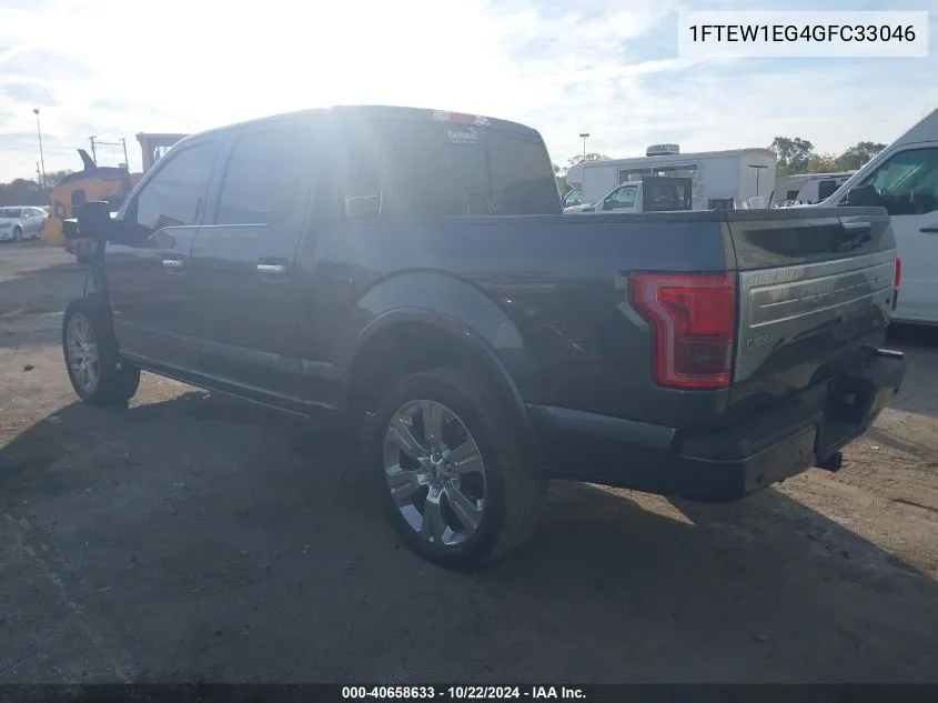 2016 Ford F-150 Limited VIN: 1FTEW1EG4GFC33046 Lot: 40658633