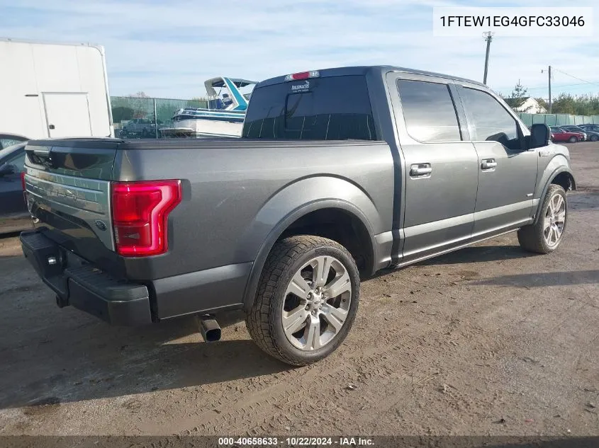 2016 Ford F-150 Limited VIN: 1FTEW1EG4GFC33046 Lot: 40658633