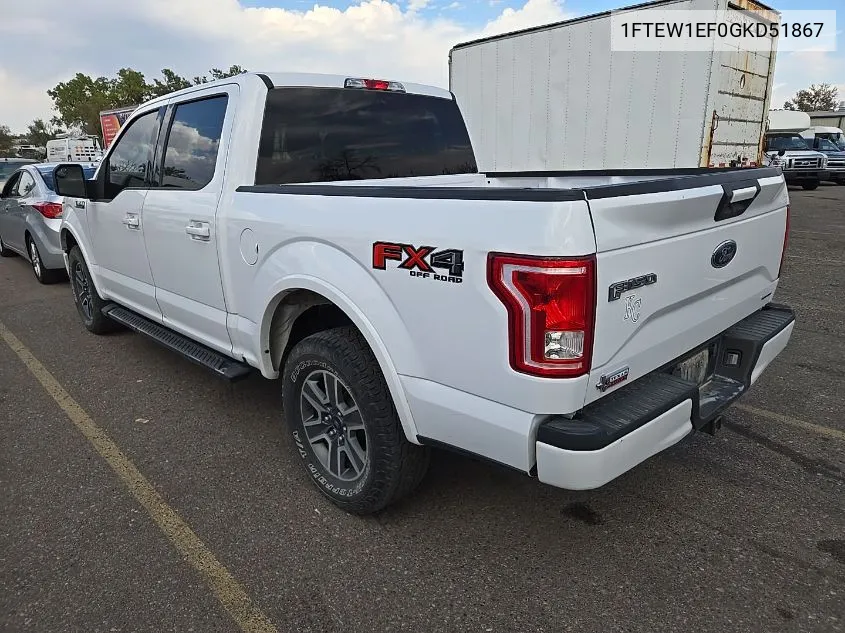 2016 Ford F-150 Xlt VIN: 1FTEW1EF0GKD51867 Lot: 40659303