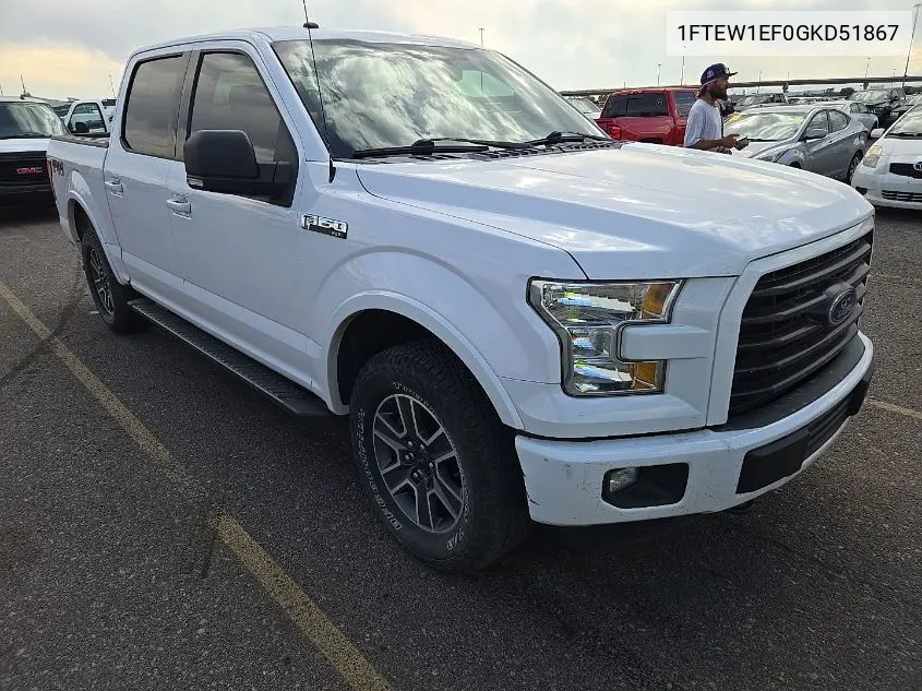 2016 Ford F-150 Xlt VIN: 1FTEW1EF0GKD51867 Lot: 40659303