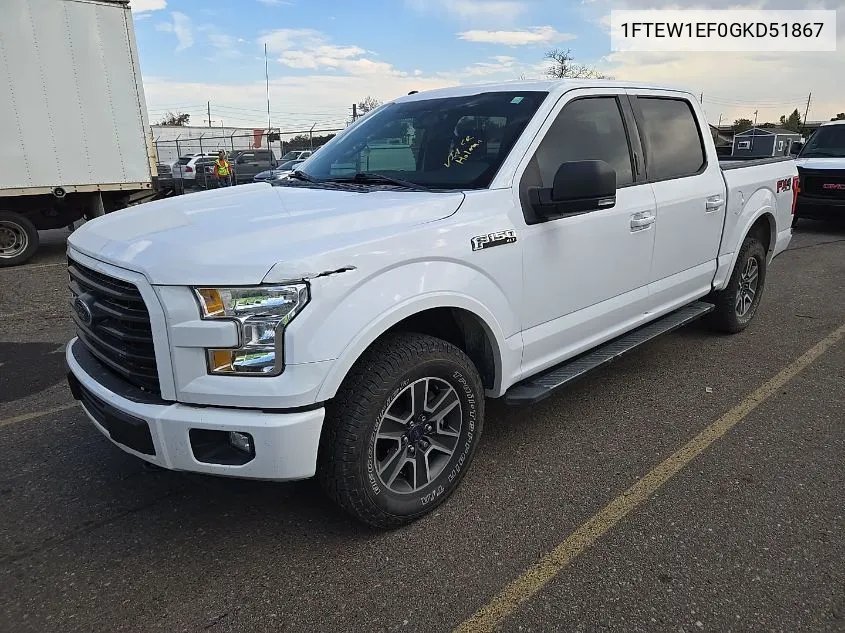 2016 Ford F-150 Xlt VIN: 1FTEW1EF0GKD51867 Lot: 40659303