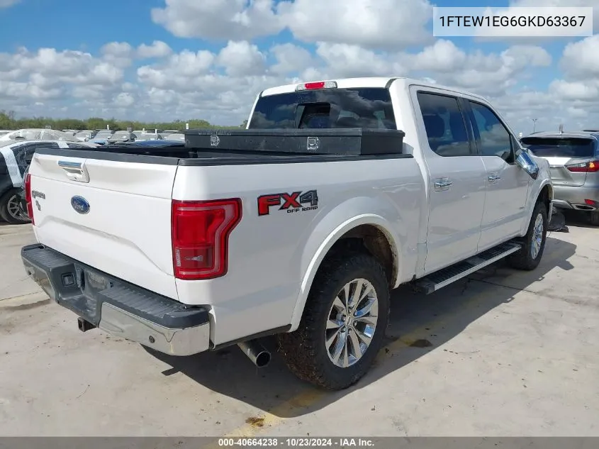 2016 Ford F-150 Lariat VIN: 1FTEW1EG6GKD63367 Lot: 40664238