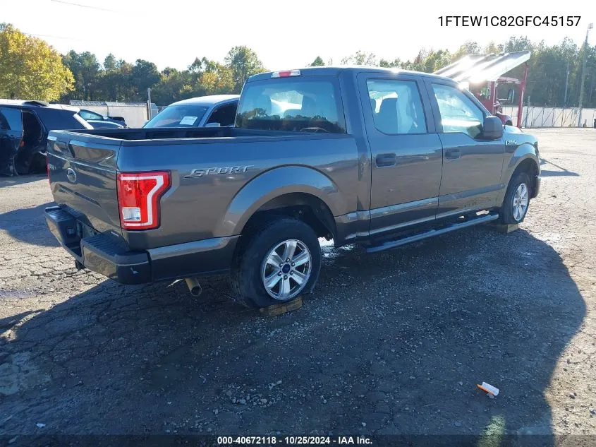 2016 Ford F-150 Xl VIN: 1FTEW1C82GFC45157 Lot: 40672118