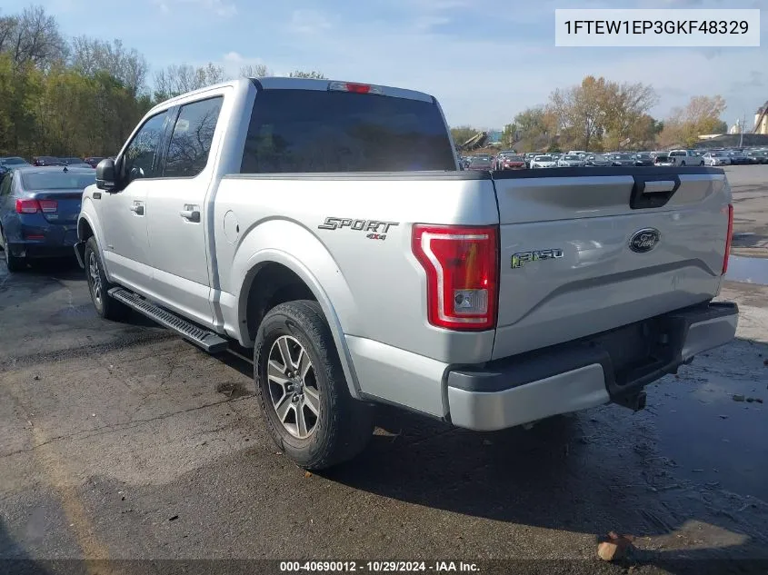 2016 Ford F-150 Xlt VIN: 1FTEW1EP3GKF48329 Lot: 40690012