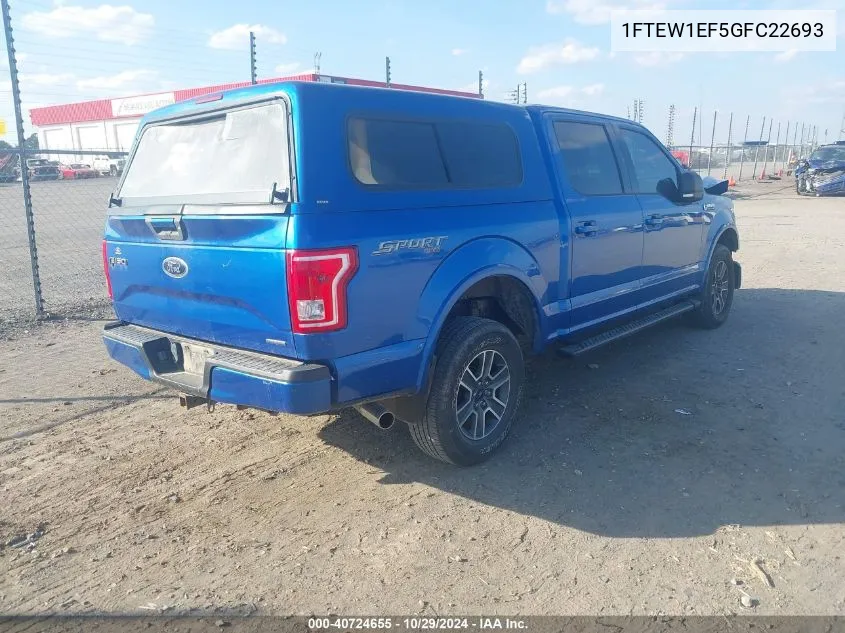 2016 Ford F-150 Xlt VIN: 1FTEW1EF5GFC22693 Lot: 40724655