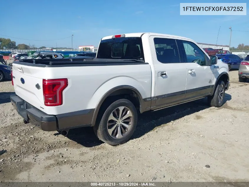 2016 Ford F-150 King Ranch VIN: 1FTEW1CFXGFA37252 Lot: 40725213