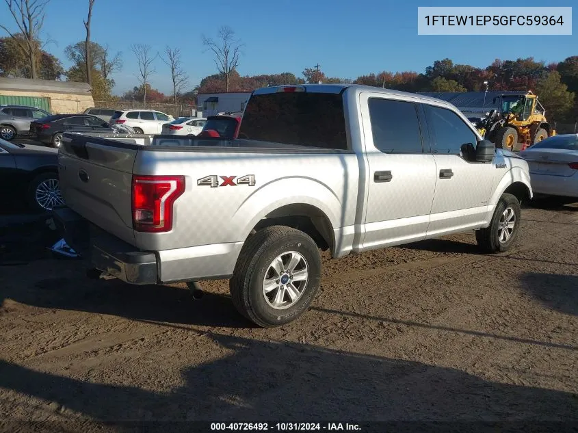 2016 Ford F-150 Lariat/Xl/Xlt VIN: 1FTEW1EP5GFC59364 Lot: 40726492