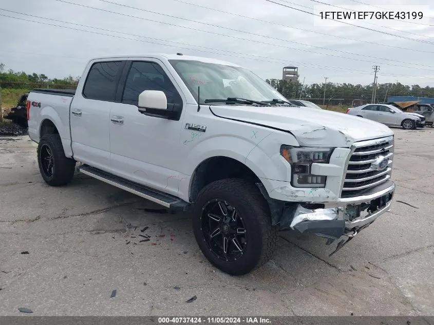 2016 Ford F-150 Xlt VIN: 1FTEW1EF7GKE43199 Lot: 40737424