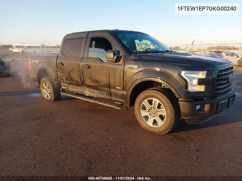 1FTEW1EP7GKG00240 2016 Ford F-150 Xlt