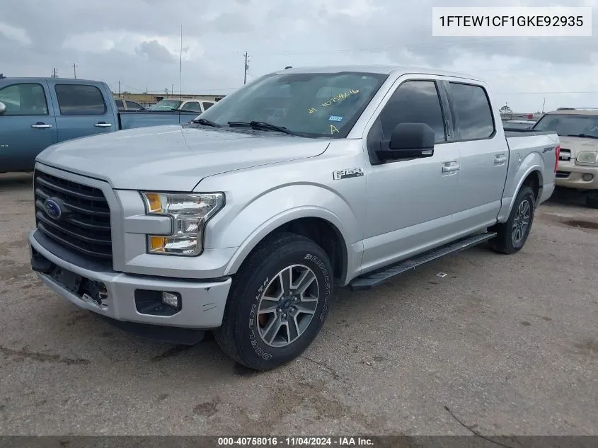 2016 Ford F-150 Xlt VIN: 1FTEW1CF1GKE92935 Lot: 40758016