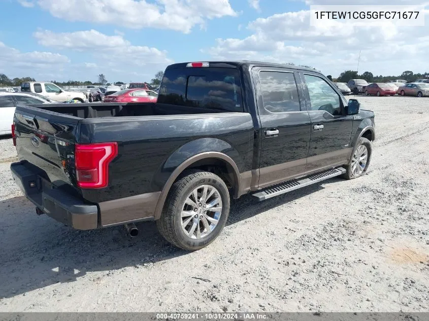 2016 Ford F-150 Lariat VIN: 1FTEW1CG5GFC71677 Lot: 40759241