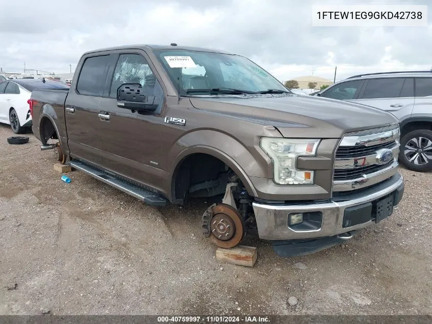 2016 Ford F-150 Lariat VIN: 1FTEW1EG9GKD42738 Lot: 40759997