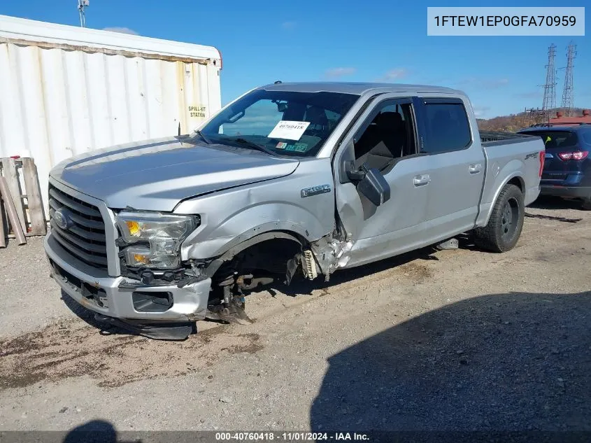 2016 Ford F-150 Xlt VIN: 1FTEW1EP0GFA70959 Lot: 40760418